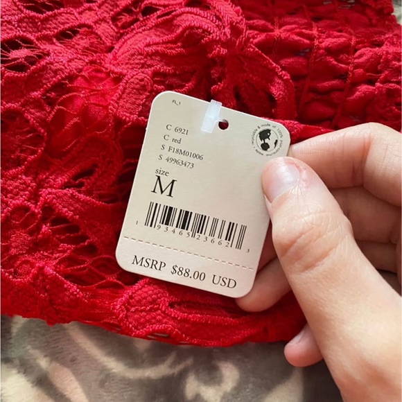 Free People Red Adella Slip Dress - Picture 3 of 5